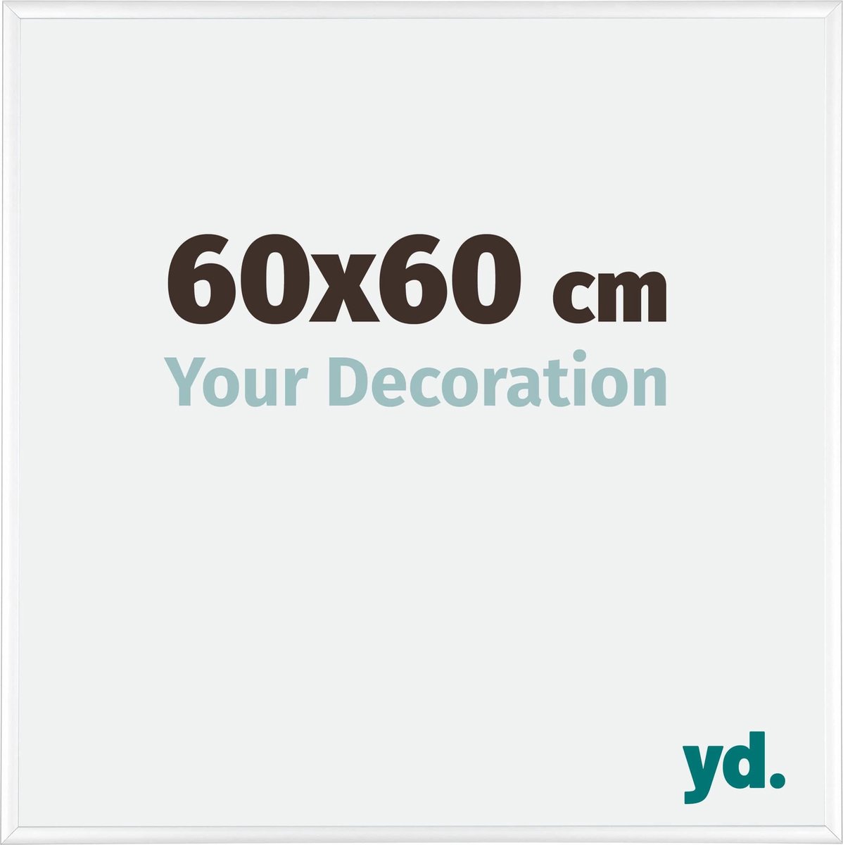 yd. Your Decoration - Fotolijst 60x60 cm - Aluminium - Wit Hoogglans - Kent