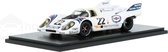 De 1:43 Diecast Modelcar van de Porsche 917K Team Martini Racing #22 Winnaar van de 24H LeMans 1971. De coureurs waren H. Marko en G. van Lennip. De fabrikant van het schaalmodel is Spark modellen. Dit model is alleen online beschik