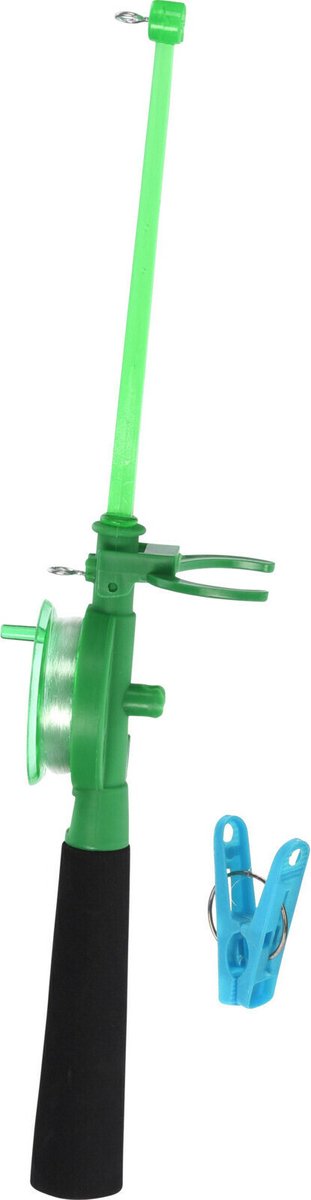 Krabhengel / vishengel voor krabbetjes 44 cm - met uitschuifbaar schepnetje rood van Merkloos — afbeelding 3