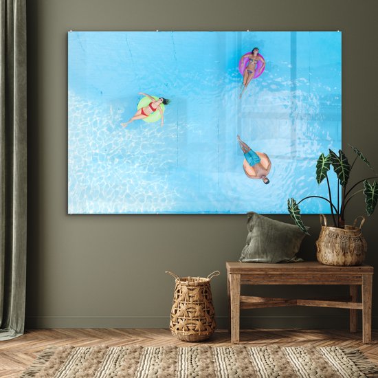 MuchoWow® Peinture sur Verre - Été - Water - Piscine - 180x120 cm - Peintures sur Verre Acrylique - Photo sur Glas