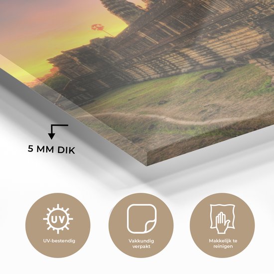 Lever de soleil à Angkor Wat au Cambodge Plexiglas 90x60 cm - Tirage photo sur Glas (décoration murale en plexiglas)