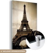 Tableau sur verre - Tirage photo sépia Tour Eiffel à Paris - 120x180 cm - Peintures Plexiglas