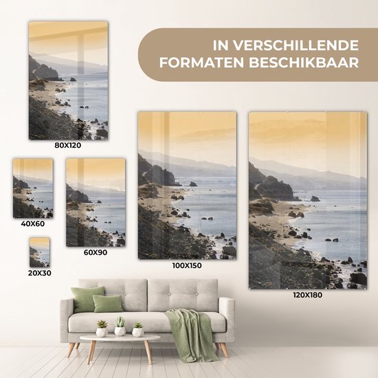 MuchoWow® Peinture sur verre 40x60 cm - Peinture sur verre acrylique - Plage - Grèce - Crète - Photo sur verre - Peintures