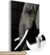 MuchoWow® Peinture sur verre 120x160 cm - Peinture sur verre acrylique - Éléphant - Animal - Défense - Photo sur verre - Peintures