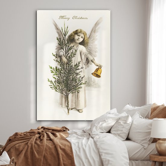 Peinture sur Verre - Art - Ange de Noël - Cloche de Noël - 100x150 cm - Peintures sur Verre Peintures - Photo sur Glas
