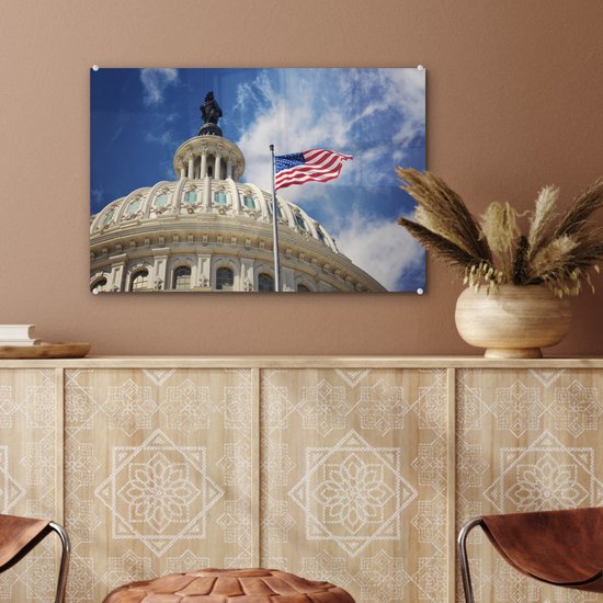 Capitool photo détail Washington DC Glas 60x40 cm - Tirage photo sur Glas (décoration murale en plexiglas)