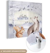 MuchoWow® Peinture sur verre - Animaux - Neige - Hiver - 90x90 cm - Peintures sur verre acrylique - Photo sur Glas