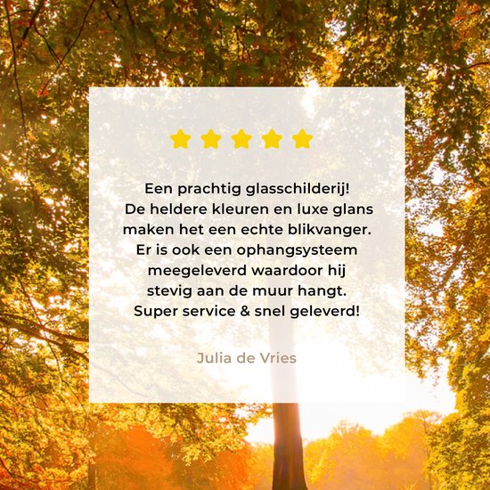 MuchoWow® Glasschilderij 120x80 cm - Schilderij acrylglas - Herfst - Zon - Bos - Foto op glas - Schilderijen