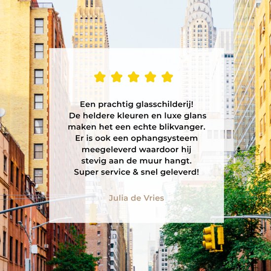 MuchoWow® Peinture sur verre 60x40 cm - Peinture sur verre acrylique - Traverser la rue à New York - Photo sur verre - Peintures