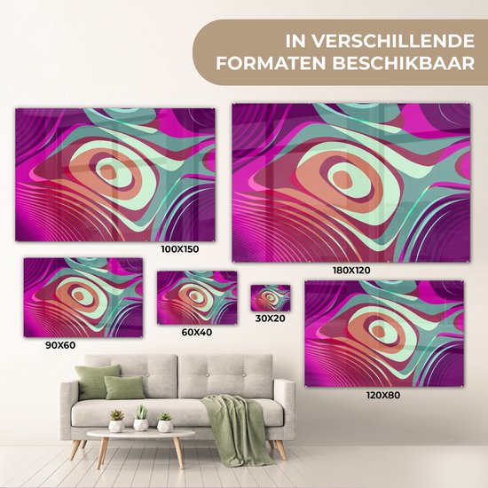 MuchoWow® Peinture sur Verre - Fond Abstrait - 180x120 cm - Peintures sur Verre Acrylique - Photo sur Glas