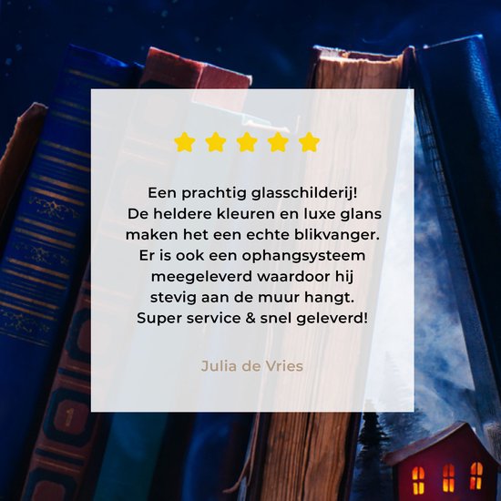 Peinture sur Verre - Maison Abandonnée Entre les Livres - 60x90 cm - Peintures sur Verre Peintures - Photo sur Glas