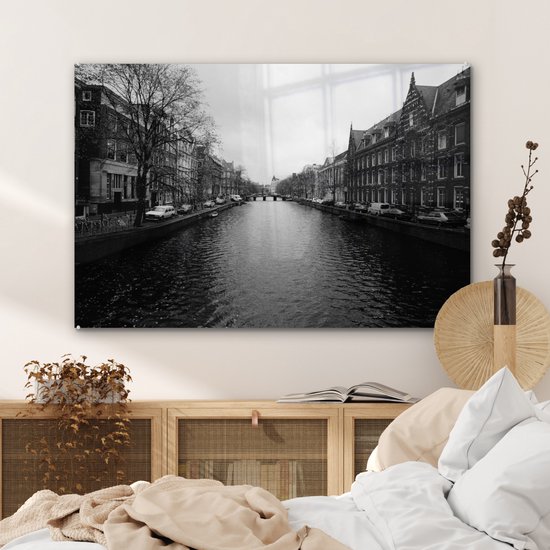 Peinture sur verre - Canal à Amsterdam - 120x80 cm - Peintures Plexiglas