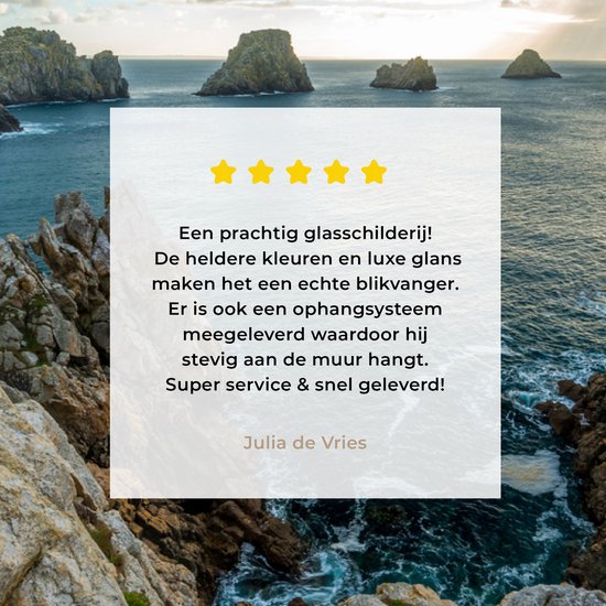 ® Glasschilderij 120x80 cm - Schilderij acrylglas - Uitzicht aan de kust van Bretagne - Foto op glas - Muurdecoratie woonkamer - Wanddecoratie slaapkamer - Schilderijen