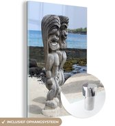 MuchoWow® Glasschilderij 20x30 cm - Schilderij acrylglas - Beelden op strand van Hawaï - Foto op glas - Schilderijen