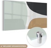 MuchoWow® Glasschilderij 120x60 cm - Schilderij acrylglas - Pastel - Minimalisme - Design - Foto op glas - Schilderijen