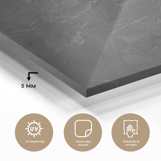 MuchoWow® Peinture sur verre 150x100 cm - Peinture verre acrylique - Structure - Ciment - Béton - Grijs - Vintage - Photo sur verre - Peintures