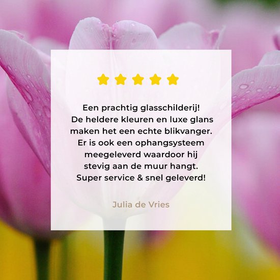 Verre de fleurs de tulipes 120x80 cm - Tirage photo sur verre (décoration murale en plexiglas)