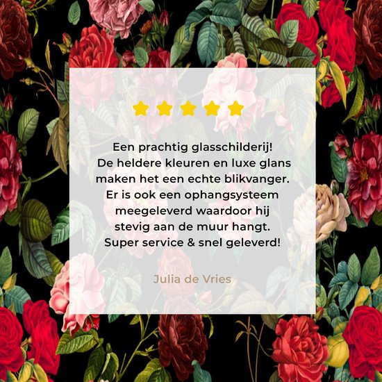 Peinture sur Verre - Fleurs - Vintage - Roses - 120x180 cm - Peintures sur Verre Peintures - Photo sur Glas