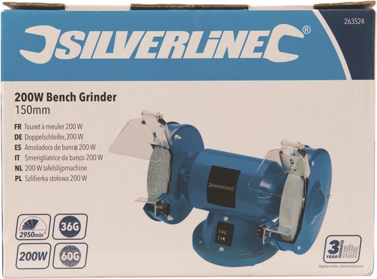 Silverline Doe-het-zelf tafelslijpmachine, 150 W