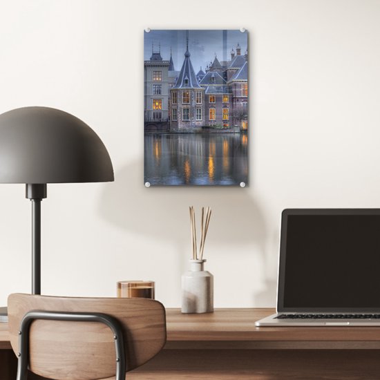 ® Glasschilderij 20x30 cm - Schilderij acrylglas - Den Haag - Torentje - Nederland - Foto op glas - Muurdecoratie woonkamer - Wanddecoratie slaapkamer - Schilderijen