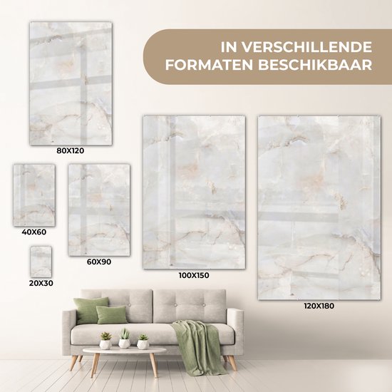 MuchoWow® Peinture sur Verre - Marbre - Veines - Nacre - 120x180 cm - Peintures sur Verre Peintures - Photo sur Glas