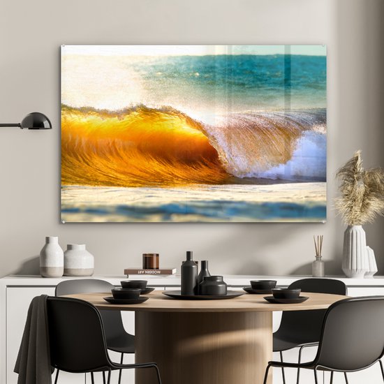 MuchoWow® Peinture sur verre 120x80 cm - Peinture sur verre acrylique - Golf - Water - Mer - Photo sur verre - Peintures