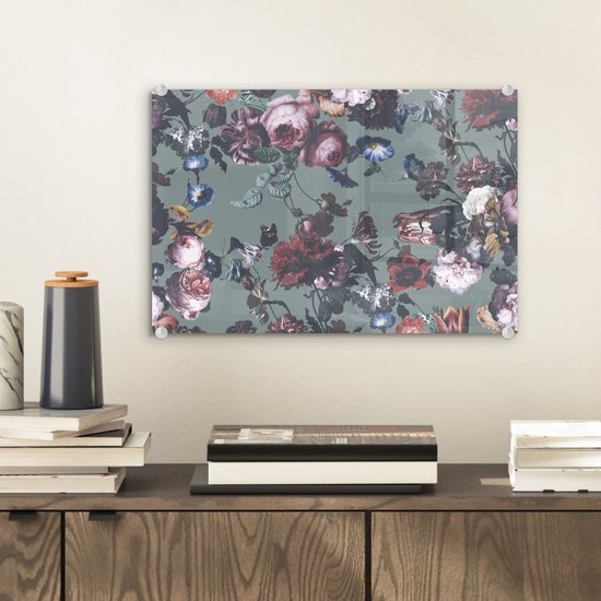 Peinture sur Verre - Fleurs - Roses - Rose - 30x20 cm - Peintures sur Verre Peintures - Photo sur Glas