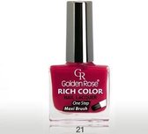 Golden Rose Rich Color Nail Lacquer NO: 21 Nagellak One-Step Brush Hoogglans