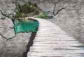 Fotobehang Nature Lake Path | XXL - 312cm x 219cm | 130g/m2 Vlies