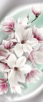 Papier peint photo Fleurs de magnolia | PORTE - 211cm x 90cm | Polaire 130g / m2
