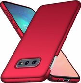 Ultra thin Samsung Galaxy S10e case + gratis glazen Screenprotector - rood