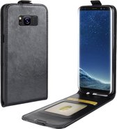 Flipcase zwart leer Samsung Galaxy S8 + gratis glazen Screenprotector