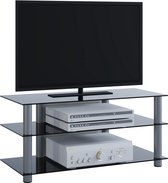 Meuble TV Netasa - Aluminium / Verre noir