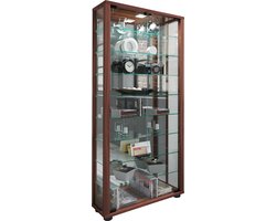 Houten vitrinekast Verzamelvitrine Staande vitrinekast Lumo Maxi spiegel