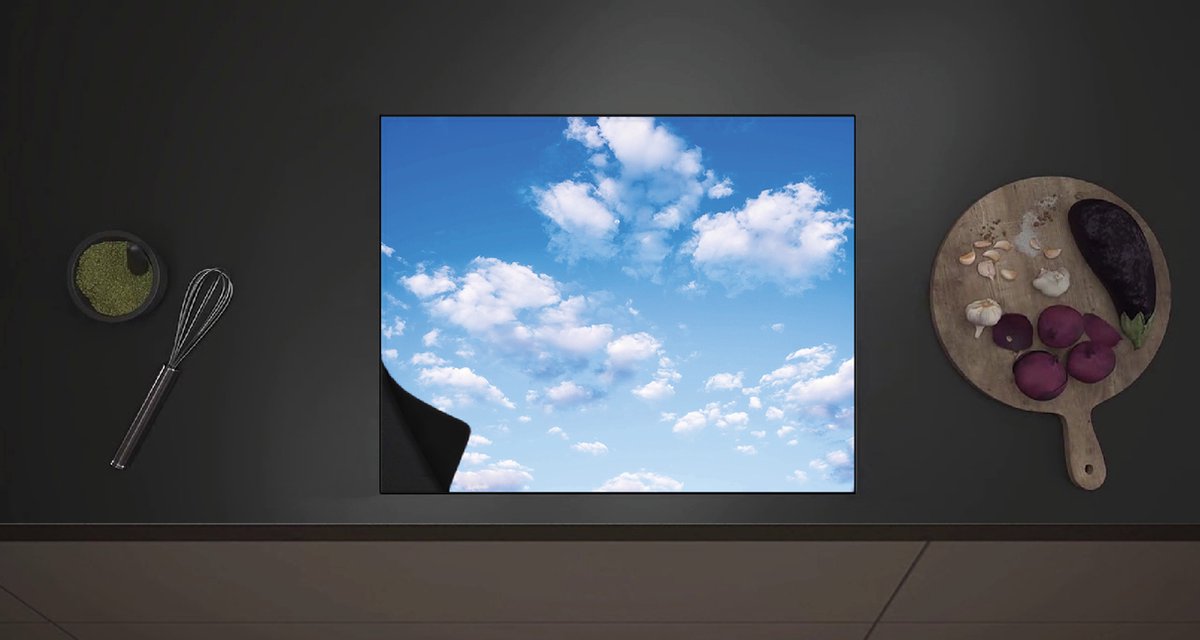 Inductieplaat Beschermer - Schapenwolken in Blauwgekleurde Lucht - 60x52 cm - 2 mm Dik - Inductie Beschermer met zwarte kern