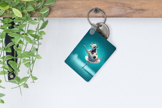 Porte-clés - Vache - Ballet - Portrait - Blauw - Animaux - Enfant - Cadeaux à distribuer - Plastique