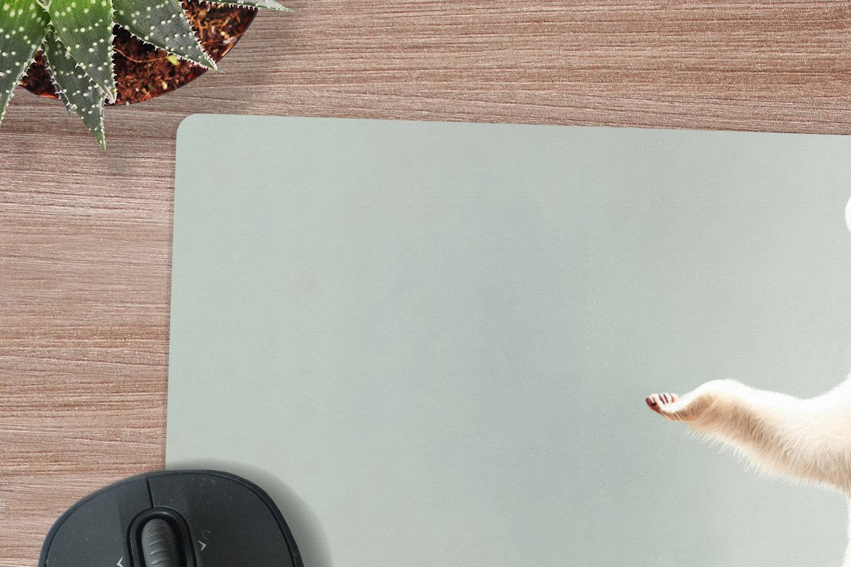 Muismat XXL 100x50 cm - Bureau onderlegger - Bureau mat IJsbeer - Tutu - Wit - Portret - Dieren - Kinderen - Bureaumat - Gaming mousepad xl - Bureaulegger groot - Computer deskmat