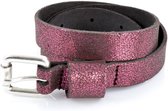 Kidzzbelts leren Meisjeskinderriem Smalle 1712 - Roze - 65 cm