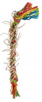 Duvo+ Kleurrijke sisal klimtouw met lederen strips 124 cm