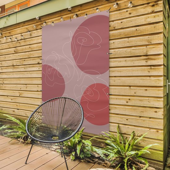 Décoration murale Roses - Rouge - Fleurs - Abstrait - 120x180 cm - Affiche de jardin - Toile de jardin - Affiche d'extérieur