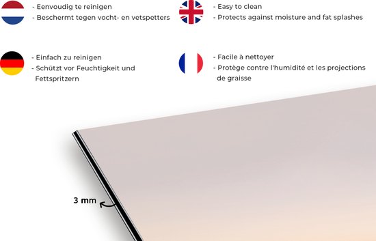 Spatscherm keuken 70x50 cm - Kookplaat achterwand Zee - Strand - Brug - Natuur - Zonsondergang - Muurbeschermer - Spatwand fornuis - Hoogwaardig aluminium