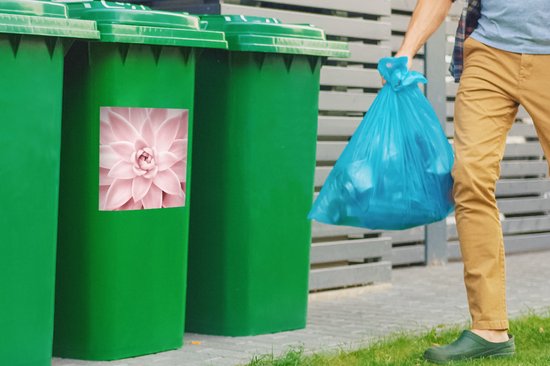 Container sticker Bloem - Roze - Natuur - Plant - 40x40 cm - Kliko sticker