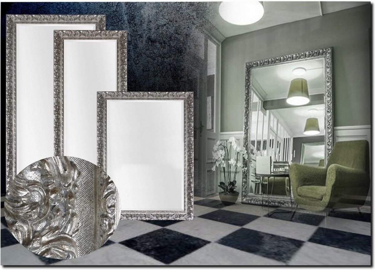 Grote wandspiegel Antonio Zilver