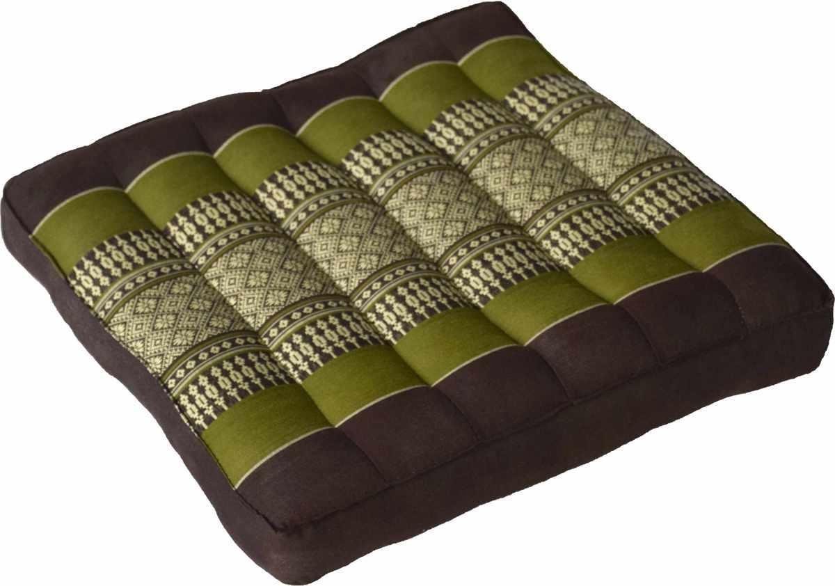 Fine Asianliving Thais Meditatiekussen 52x52cm Yoga Zitkussen Groen Meditatie Mat Matras