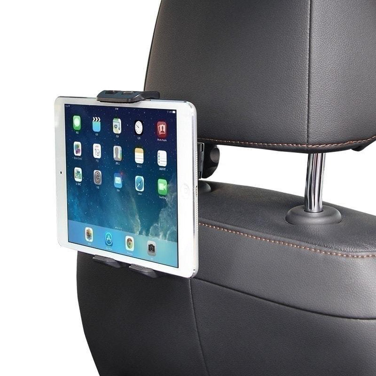 Premium Car Headrest Mount Phone Holder Rotating Cradle Back Seat  Entertainment Dock Black B3 for ZTE Grand X3 