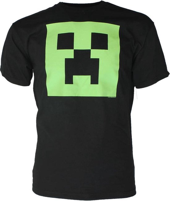 Doodskaak driehoek aanplakbiljet Minecraft Creeper Glow in the Dark T-Shirt Kinderen Volwassenen Zwart,  Maat: L | bol.com