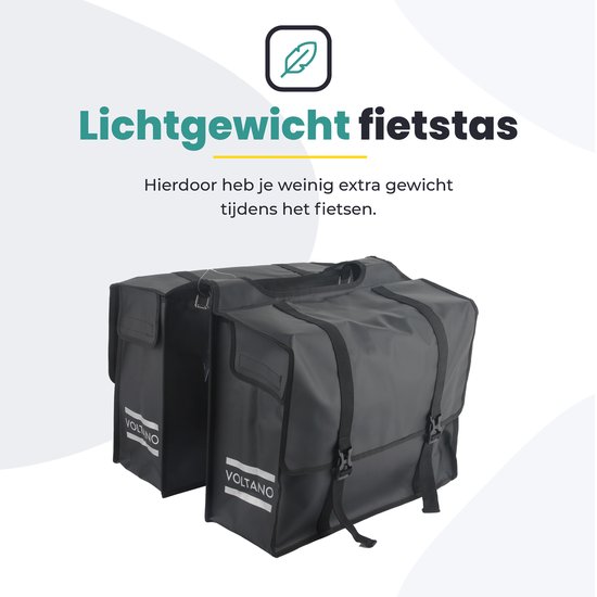 Voltano Dubbele Fietstas XL - Tarpaulin - 100% Waterdicht en Slijtvast - 48 Liter - Zwart