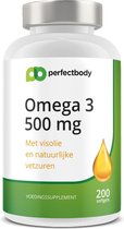 Omega 3 Capsules (500 Mg) - 200 Softgels - PerfectBody.nl