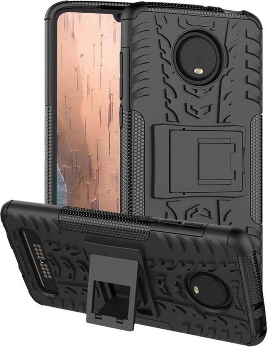Schokbestendige Back Cover - Hoesje geschikt voor Motorola Moto Z4 Play - Zwart