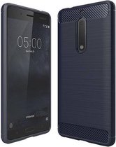 Geborstelde TPU Cover - Nokia 5 - Blauw